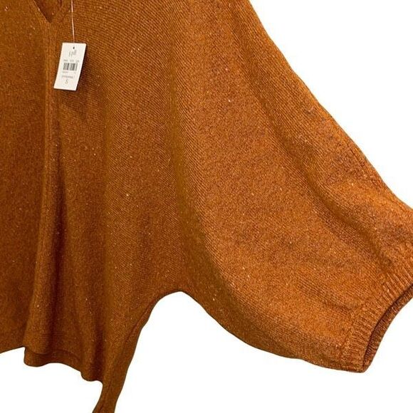 J. Jill Pure‎ Jill Tweed Double-V Sweater Size S Retail $89 NWT Burnt Orange - Picture 5 of 10
